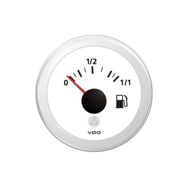 Indicatore carburante VDO 12/24V 0/90 ohm scala 0-1/1 BIANCO