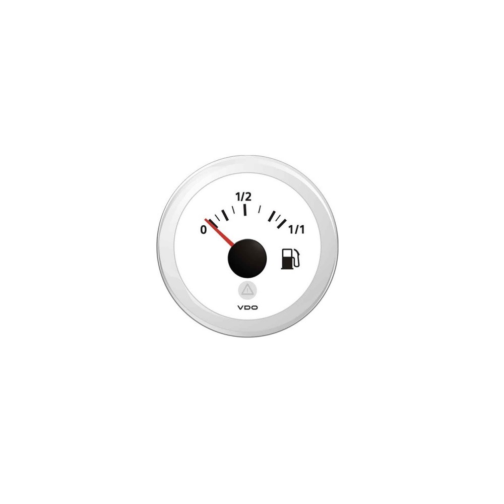 Indicatore carburante VDO 12/24V 0/90 ohm scala 0-1/1 BIANCO