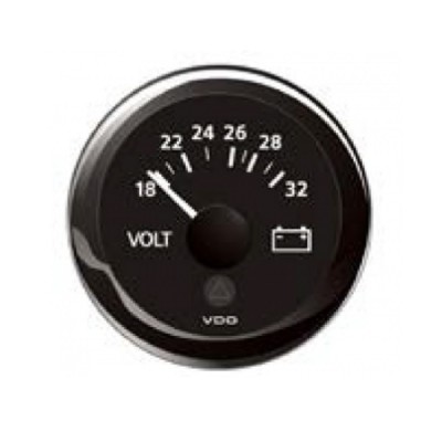 Voltmetro 18-32 24V NERO D. 52 mm