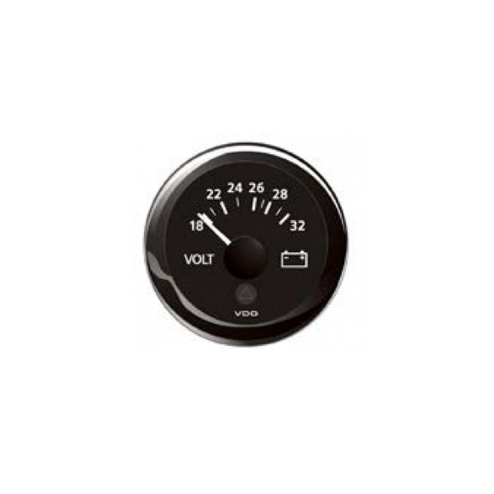 Voltmetro 18-32 24V NERO D. 52 mm